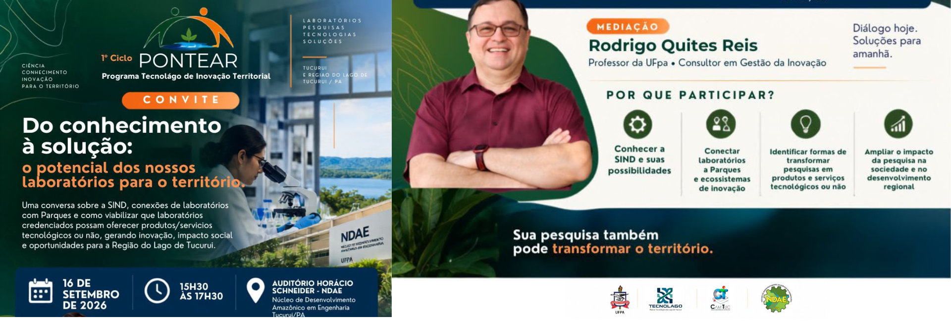Convite - Programa Tecnolago de Inovação Territorial - PONT'EAR