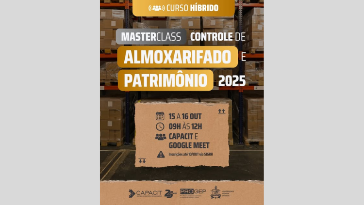 Curso Masterclass Controle de Almoxarifado e Patrimônio