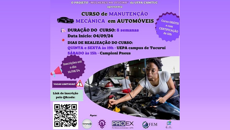 Curso de manutenção mecânica automotiva para Mulheres