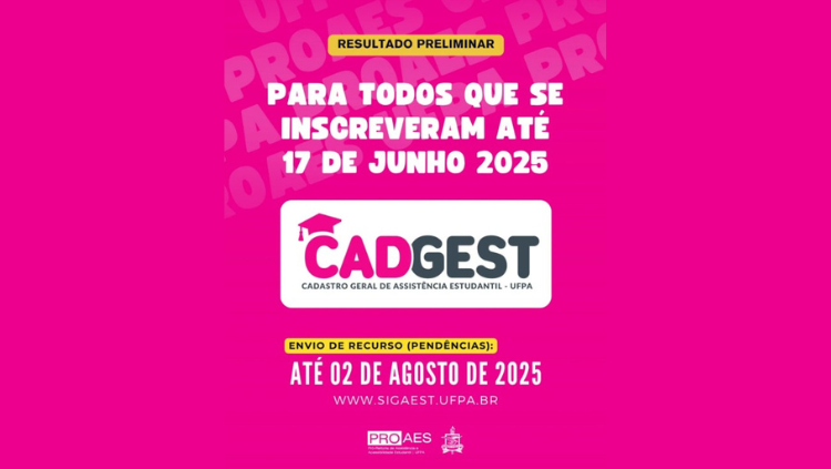 Resultado preliminar do CADGEST está disponível