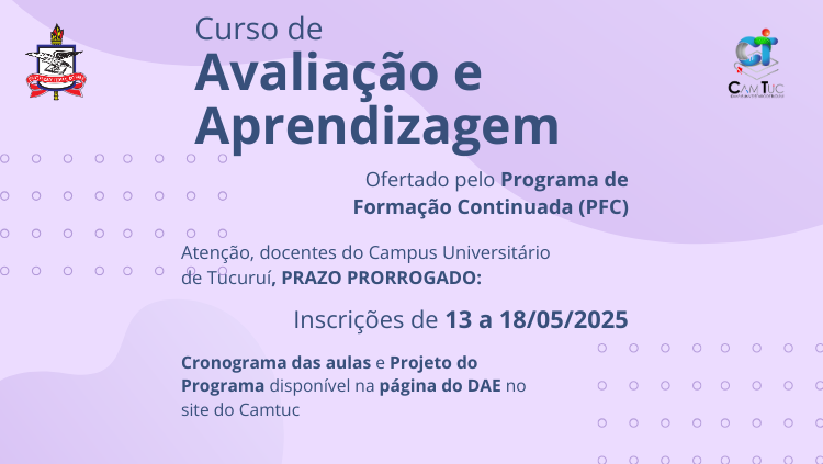 inscrições do Curso de Avaliação da Aprendizagem do Ensino Superior estão prorrogadas até 18/05/2025